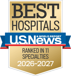 U.S. News & World Report Badge for No. 1 Hospital in DFW.
